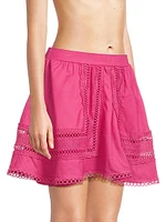 Celeste Lattice-Trim Miniskirt