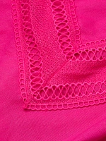 Celeste Lattice-Trim Miniskirt