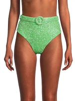 Heidi Beaded High-Waist Bikini Bottom