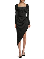 Stretch Satin Midi Cocktail Dress