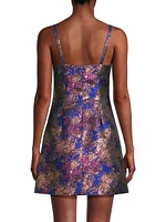 Metallic Jacquard Sleeveless Minidress