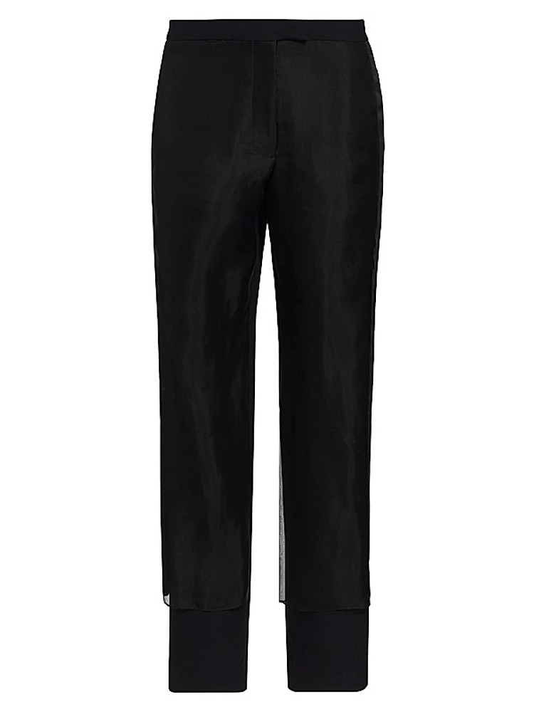 Teddy Wool Twill & Organza Pants
