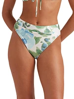 Floral Mid High-Cut Bikini Bottom