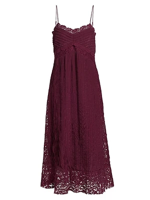 Lace Sleeveless Midi-Dress
