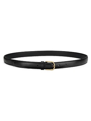 Slim Leather Buckled Belt