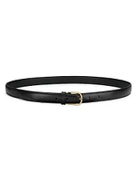 Slim Leather Buckled Belt