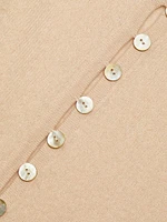 Cashmere Shell Button Fitted Cardigan