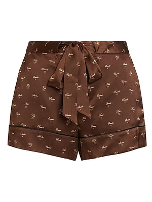 Kiki Silk Tie-Up Lounge Shorts