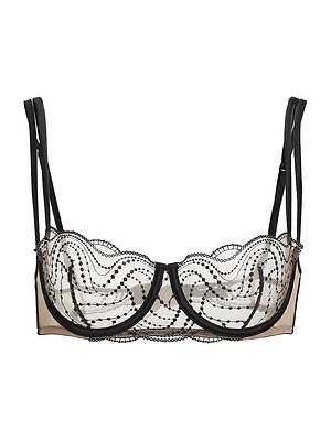 Ondule Embroidered Lace Underwire Balconette Bra