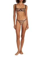 Ondule Embroidered Lace Underwire Balconette Bra