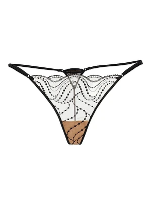 Ondule Embroidered Lace Thong