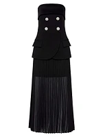 Celia Strapless Combo Midi-Dress