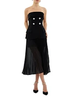 Celia Strapless Combo Midi-Dress