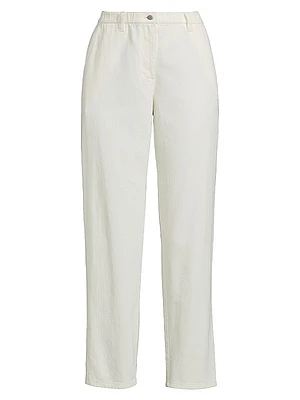 Tapered Cotton Ankle Pants