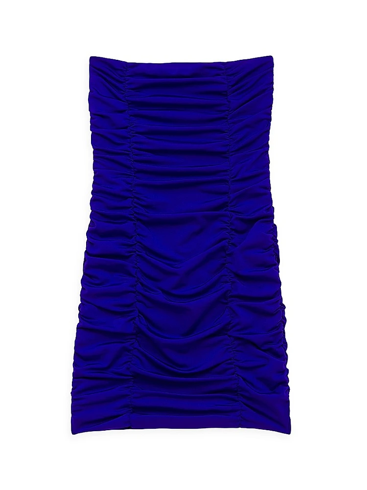 Girl's Ruched Strapless Minidress