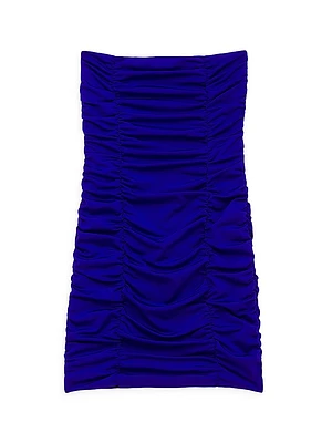 Girl's Ruched Strapless Minidress