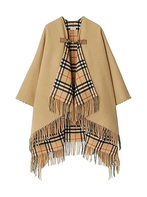 St. Marsh Check Wool Cape