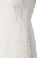 Linen-Blend Sleeveless A-Line Midi-Dress