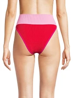 Emmy Colorblocked High-Waist Bikini Bottom