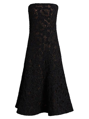 Jules Metallic Lace Bandeau Midi-Dress