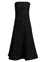 Jules Metallic Lace Bandeau Midi-Dress