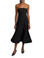 Jules Metallic Lace Bandeau Midi-Dress