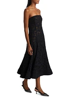 Jules Metallic Lace Bandeau Midi-Dress