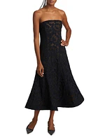 Jules Metallic Lace Bandeau Midi-Dress