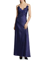 Luella Floral Lace Appliqué Gown