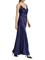 Luella Floral Lace Appliqué Gown