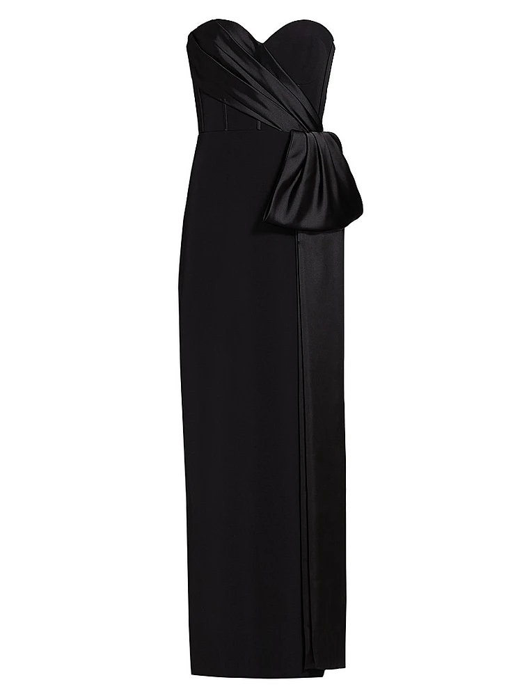 Angely Crepe Strapless Gown
