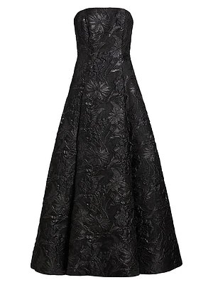 Severine Jacquard Strapless Gown