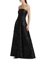Severine Jacquard Strapless Gown