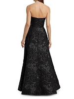 Severine Jacquard Strapless Gown
