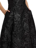 Severine Jacquard Strapless Gown