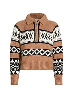 Carter Intarsia Merino-Wool Half-Zip Sweater