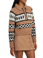 Carter Intarsia Merino-Wool Half-Zip Sweater