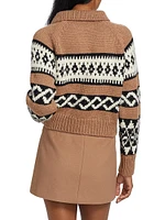 Carter Intarsia Merino-Wool Half-Zip Sweater