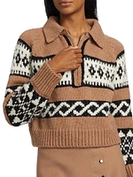 Carter Intarsia Merino-Wool Half-Zip Sweater