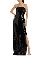 Lana Sequined Sleeveless Slip Gown