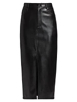 Tana Faux Leather Midi-Skirt