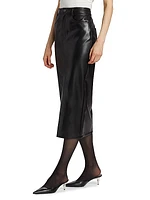 Tana Faux Leather Midi-Skirt
