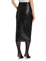 Tana Faux Leather Midi-Skirt