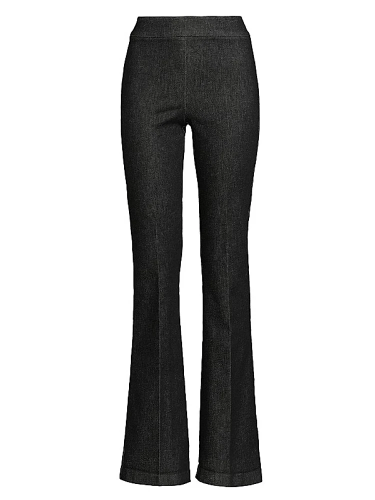 Stretch-Cotton Flared Pants