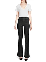 Stretch-Cotton Flared Pants