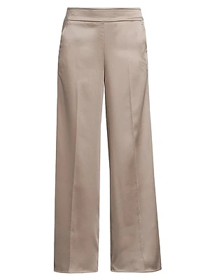 Satin Wide-Leg Pants