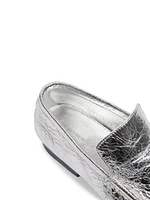 Metallic Leather Loafers