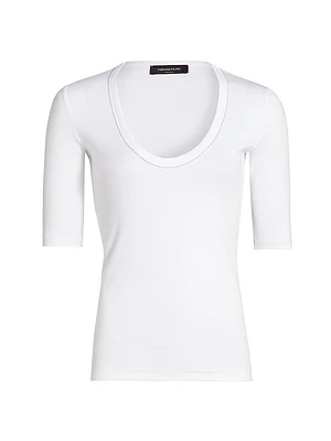 Rib-Knit Jersey T-Shirt