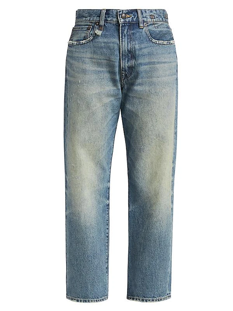 Boyfriend High-Rise Crop Wide-Leg Jeans
