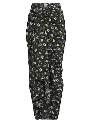 Tayga Floral Silk Pareo